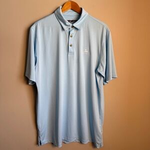 Pebble Beach Dry Luxe Performance Polo Shirt Blue Men's XL Golf Preppy Clubhouse